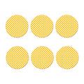 Honey Yellow And White Gingham Print Coaster Set