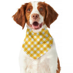Honey Yellow And White Gingham Print Dog Bandana