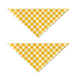 Honey Yellow And White Gingham Print Dog Bandana