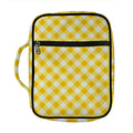 Honey Yellow And White Gingham Print Front Pocket Bible Bag