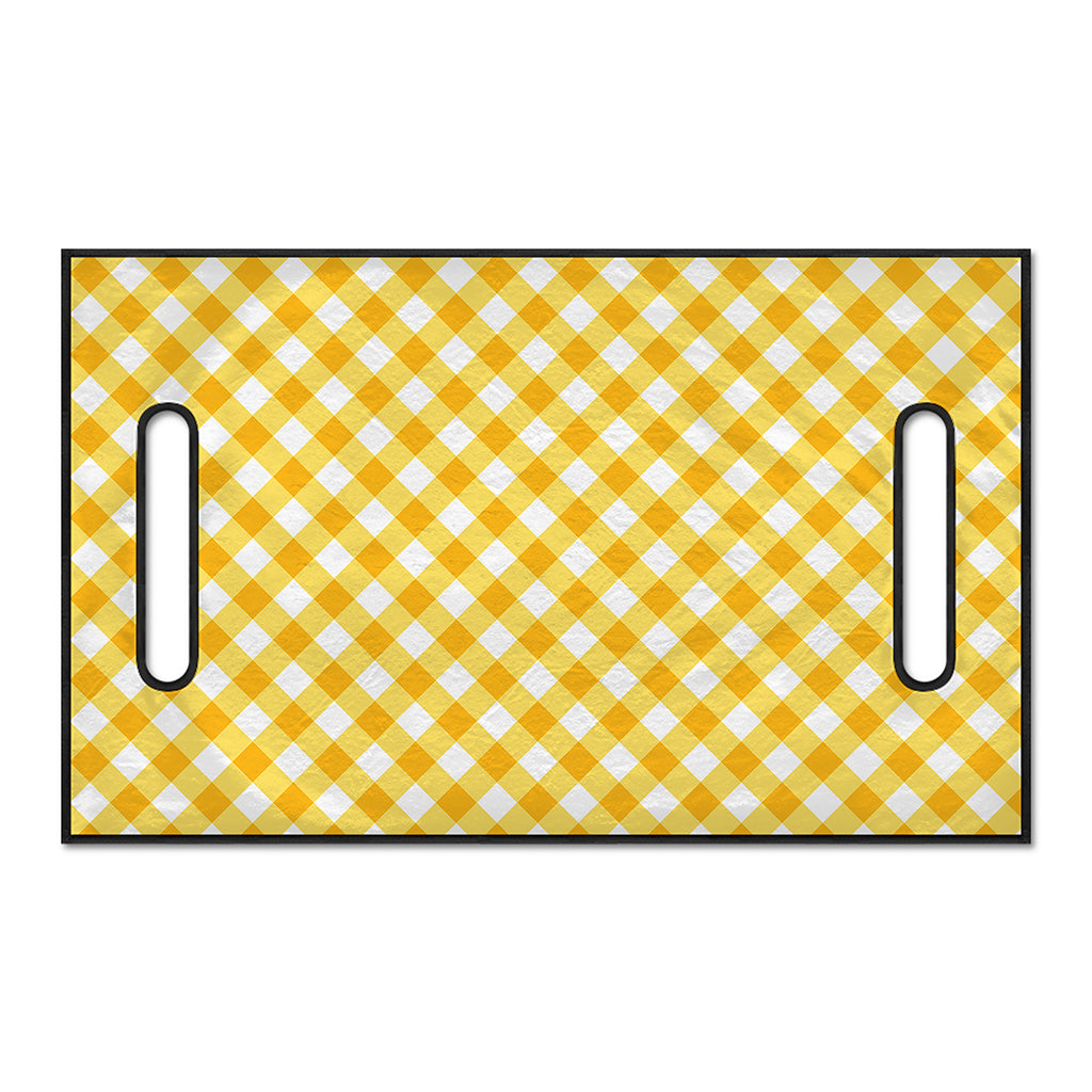 Honey Yellow And White Gingham Print Golf Cart Seat Cover