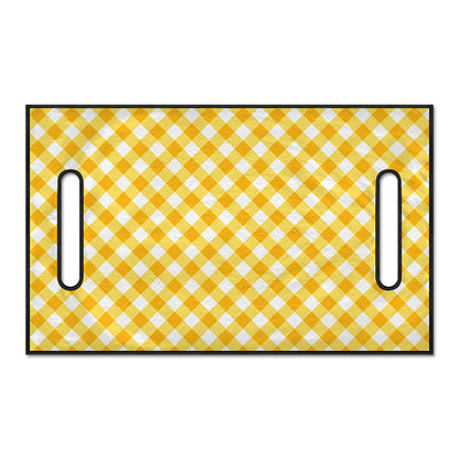 Honey Yellow And White Gingham Print Golf Cart Seat Cover