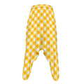 Honey Yellow And White Gingham Print Hammer Pants