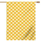 Honey Yellow And White Gingham Print House Flag
