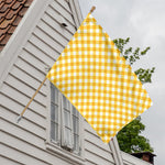Honey Yellow And White Gingham Print House Flag