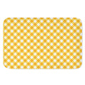 Honey Yellow And White Gingham Print Indoor Door Mat
