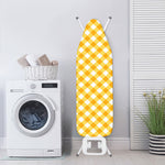 Honey Yellow And White Gingham Print Ironing Board Cover