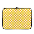 Honey Yellow And White Gingham Print Laptop Sleeve