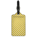 Honey Yellow And White Gingham Print Luggage Tag