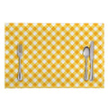 Honey Yellow And White Gingham Print Placemat