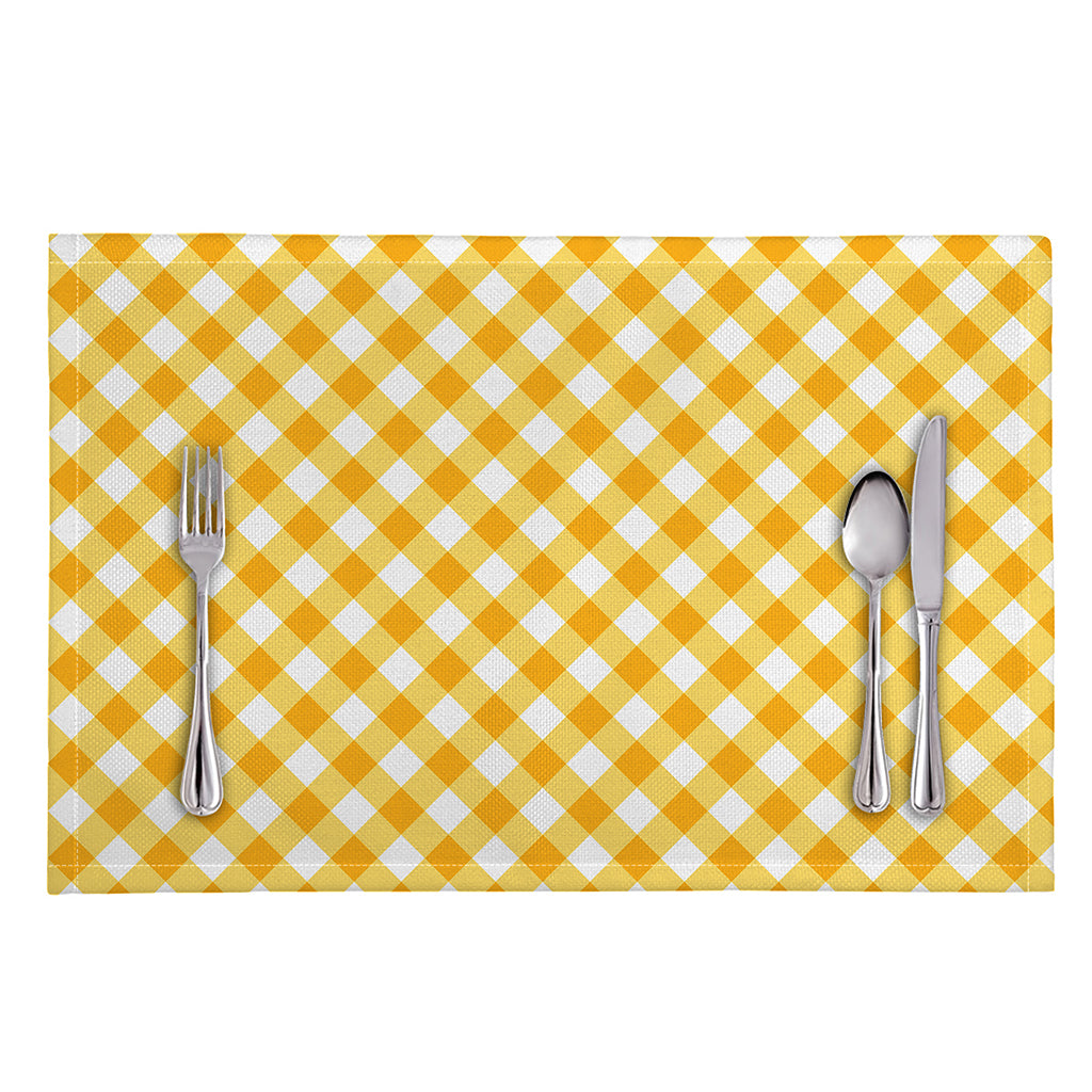Honey Yellow And White Gingham Print Placemat