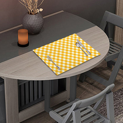 Honey Yellow And White Gingham Print Placemat