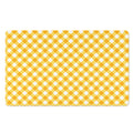Honey Yellow And White Gingham Print Polyester Doormat