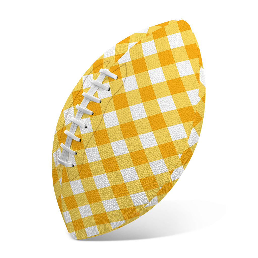 Honey Yellow And White Gingham Print Rugby Ball