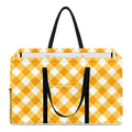 Honey Yellow And White Gingham Print Utility Tote Bag