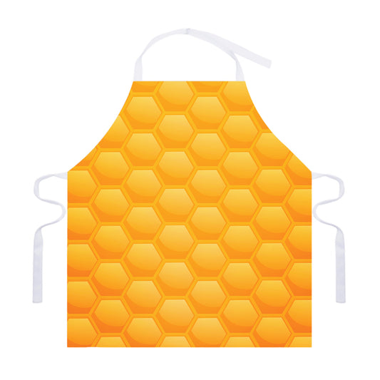 Honeycomb Pattern Print Adjustable Apron