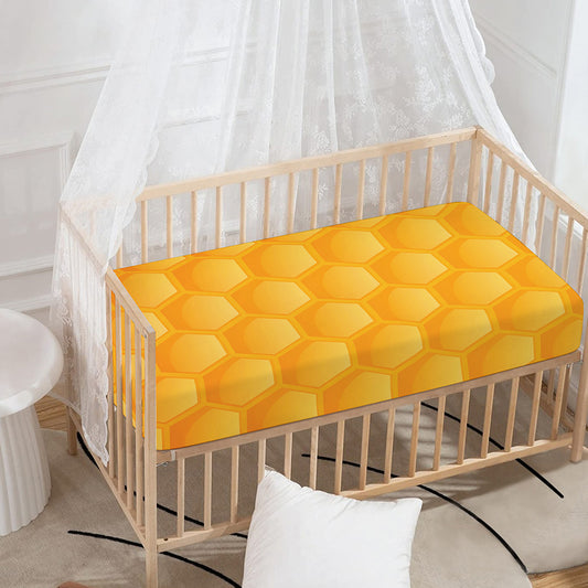 Honeycomb Pattern Print Baby Crib Sheet