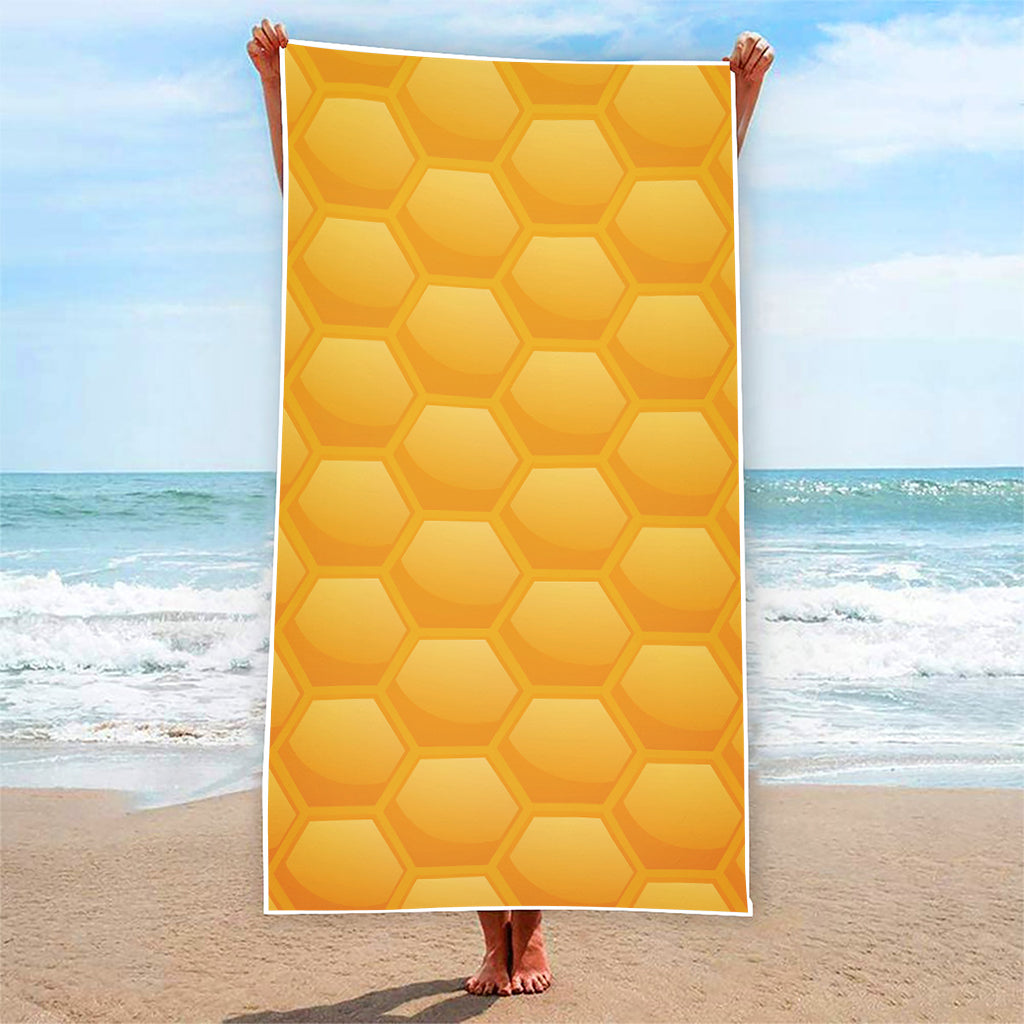 Honeycomb Pattern Print Beach Towel