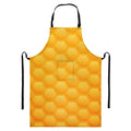 Honeycomb Pattern Print Bib Apron With Pocket