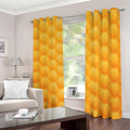 Honeycomb Pattern Print Dimout Grommet Curtains