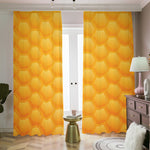 Honeycomb Pattern Print Blackout Pencil Pleat Curtains