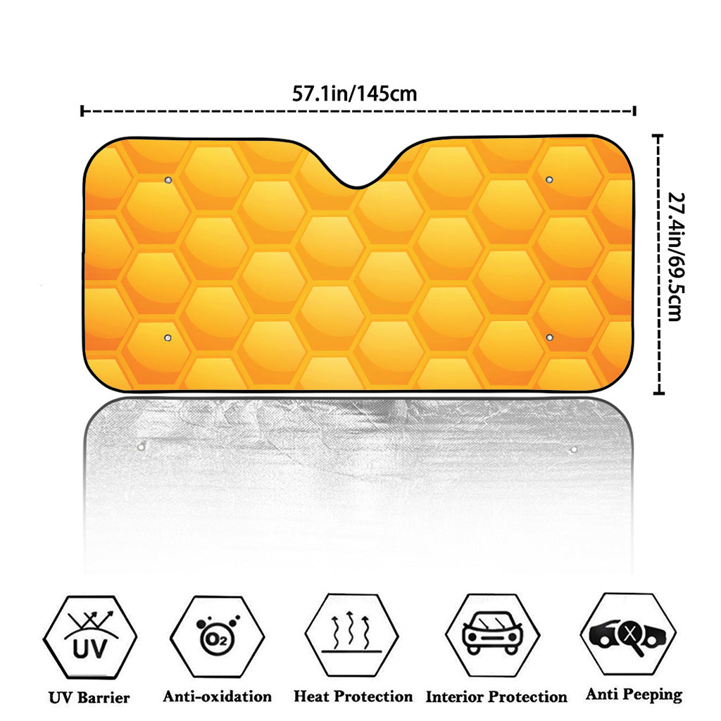 Honeycomb Pattern Print Car Windshield Sun Shade