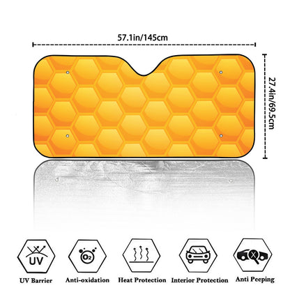 Honeycomb Pattern Print Car Windshield Sun Shade