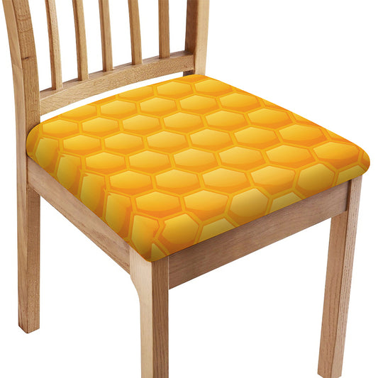 Honeycomb Pattern Print Chair Cushion Cover