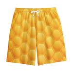 Honeycomb Pattern Print Cotton Shorts