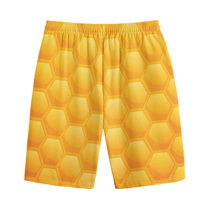 Honeycomb Pattern Print Cotton Shorts