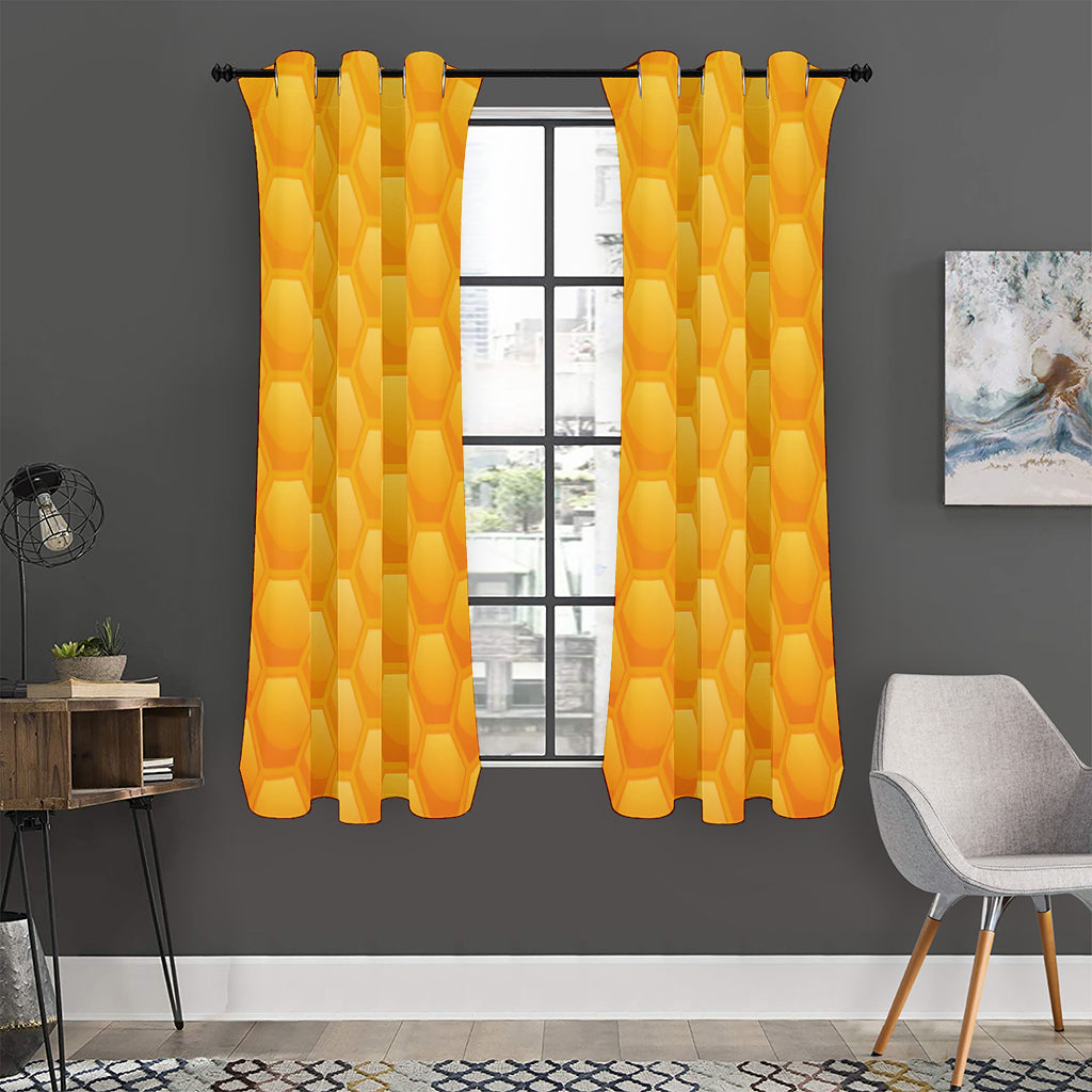 Honeycomb Pattern Print Curtain