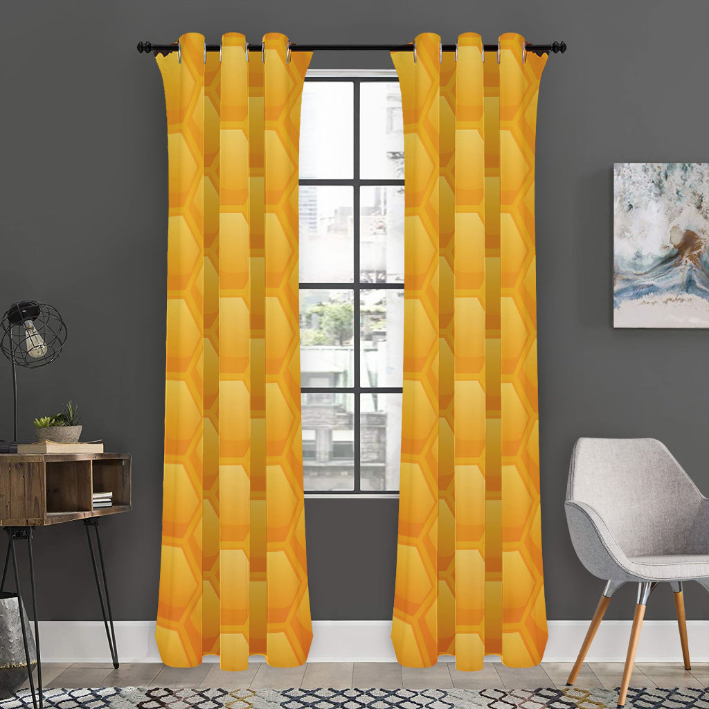 Honeycomb Pattern Print Curtain