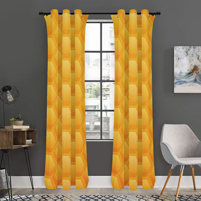 Honeycomb Pattern Print Curtain
