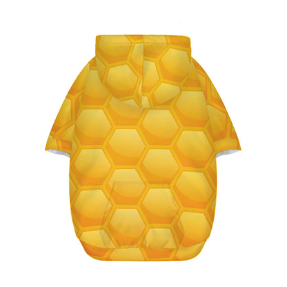 Honeycomb Pattern Print Dog Zip Up Hoodie