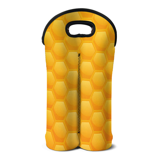 Honeycomb Pattern Print Double Neoprene Wine Tote
