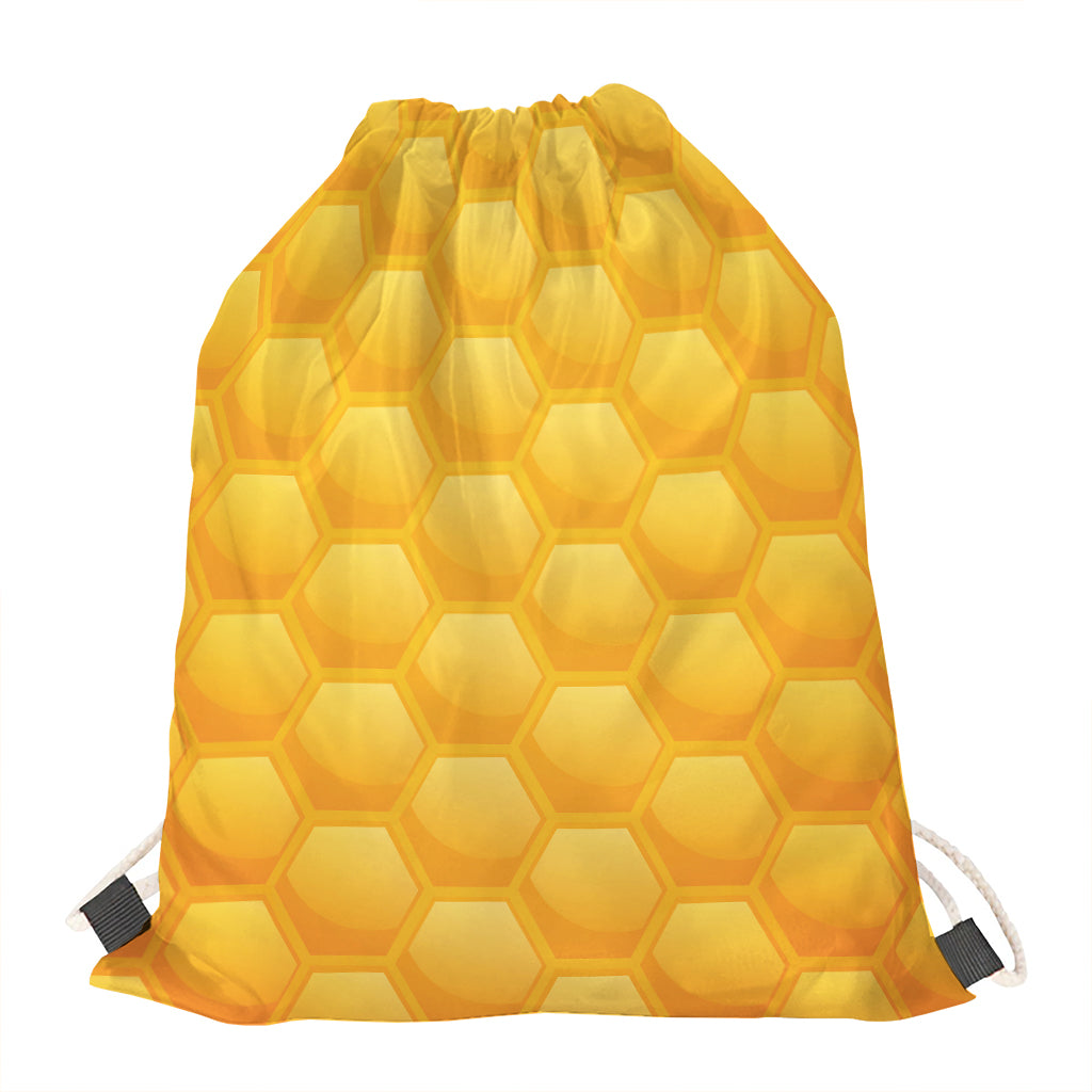 Honeycomb Pattern Print Drawstring Bag