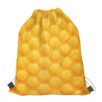 Honeycomb Pattern Print Drawstring Bag