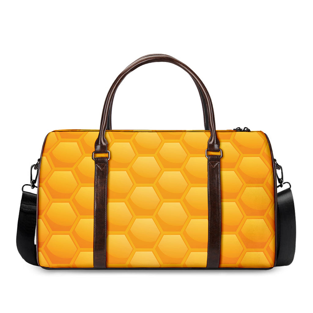 Honeycomb Pattern Print Duffle Bag