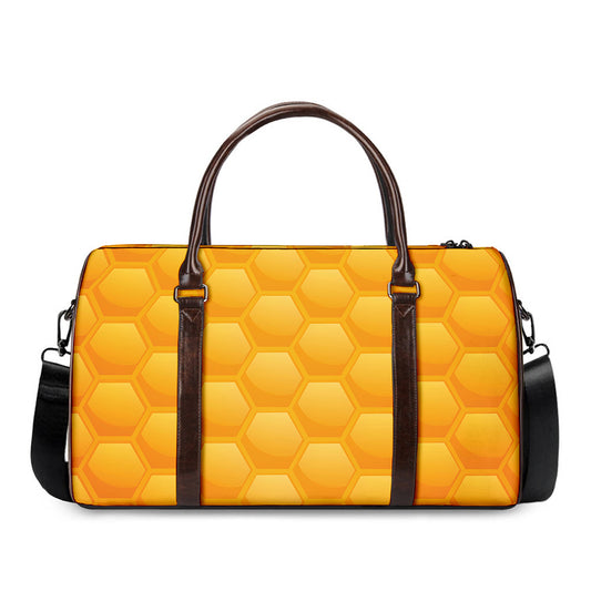 Honeycomb Pattern Print Duffle Bag