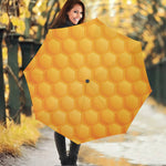 Honeycomb Pattern Print Foldable Umbrella