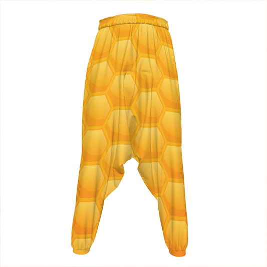 Honeycomb Pattern Print Hammer Pants