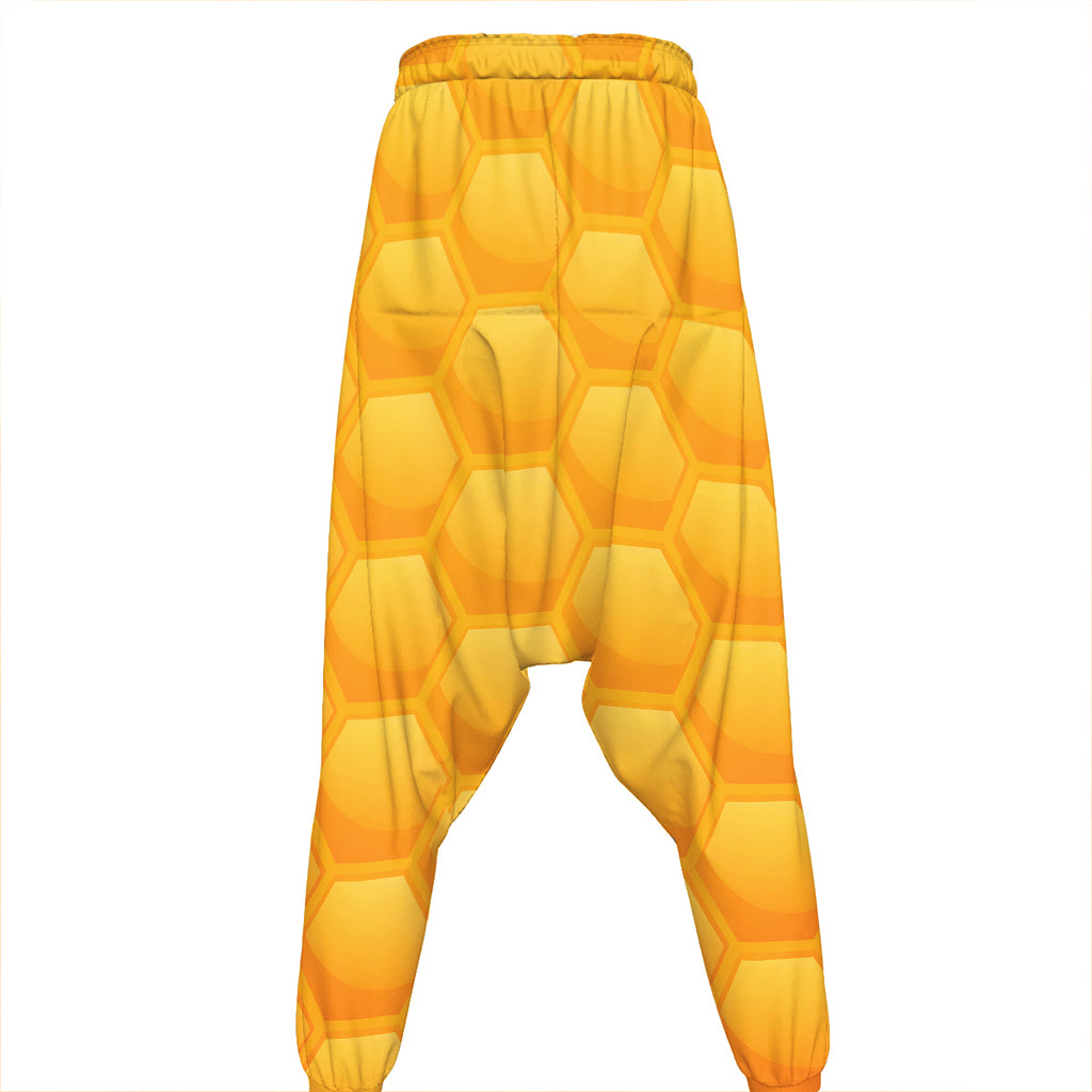Honeycomb Pattern Print Hammer Pants