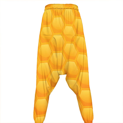 Honeycomb Pattern Print Hammer Pants