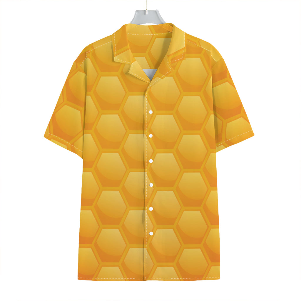 Honeycomb Pattern Print Hawaiian Shirt