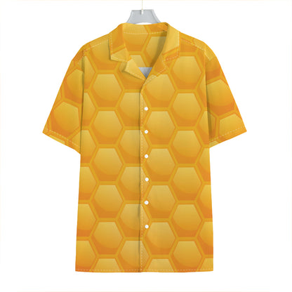 Honeycomb Pattern Print Hawaiian Shirt
