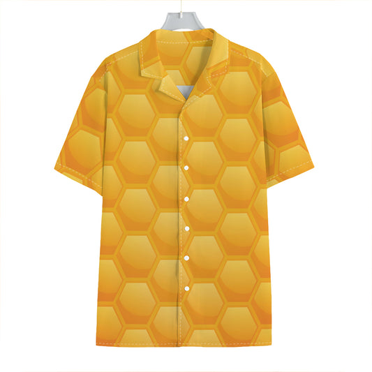 Honeycomb Pattern Print Hawaiian Shirt