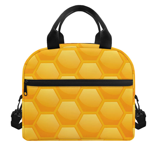 Honeycomb Pattern Print Insulated Lunch Bag