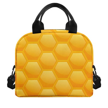 Honeycomb Pattern Print Insulated Lunch Bag