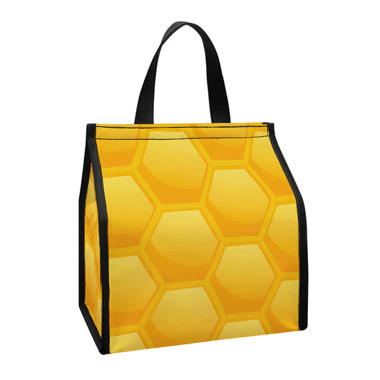 Honeycomb Pattern Print Insulated Lunch Tote