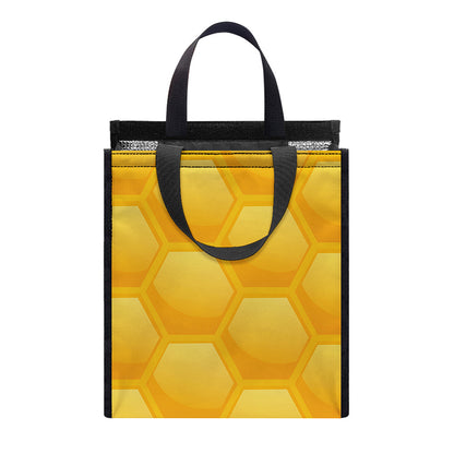 Honeycomb Pattern Print Insulated Lunch Tote